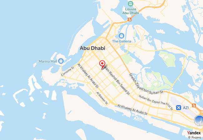 Qibla Map for Abu Dhabi