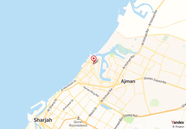 Qibla Map for `Ajman