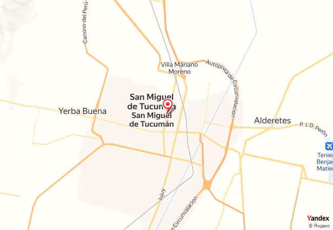 Qibla Map for San Miguel de Tucuman