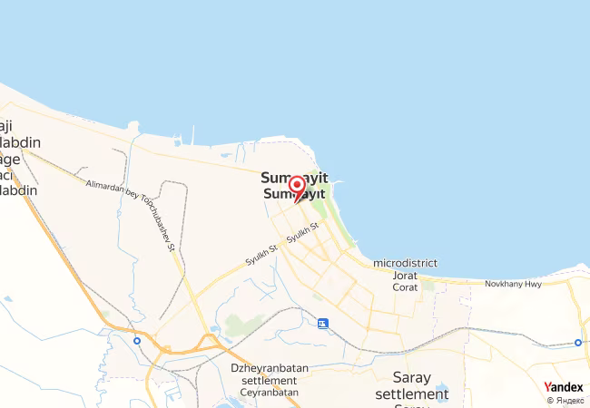 Qibla Map for Sumqayit