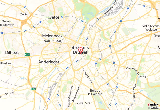 Qibla Map for Brussels