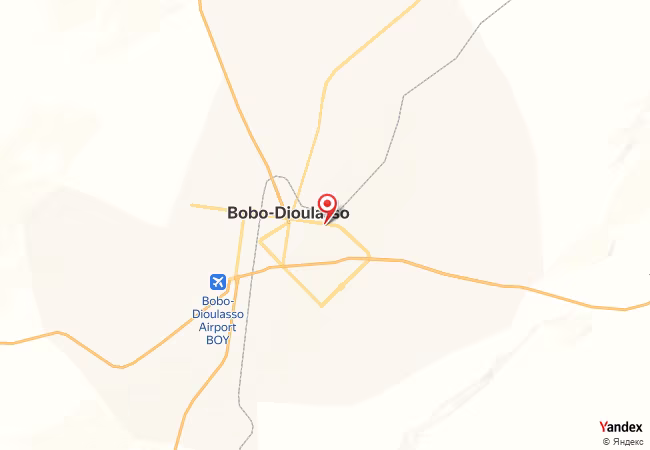 Qibla Map for Bobo-Dioulasso