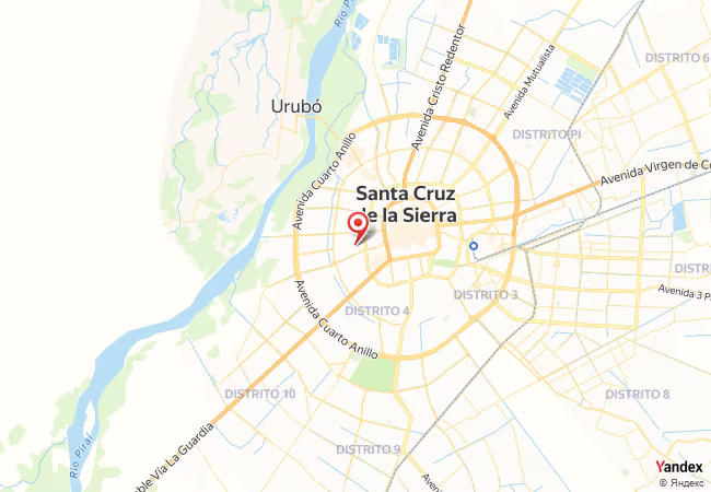 Qibla Map for Santa Cruz de la Sierra