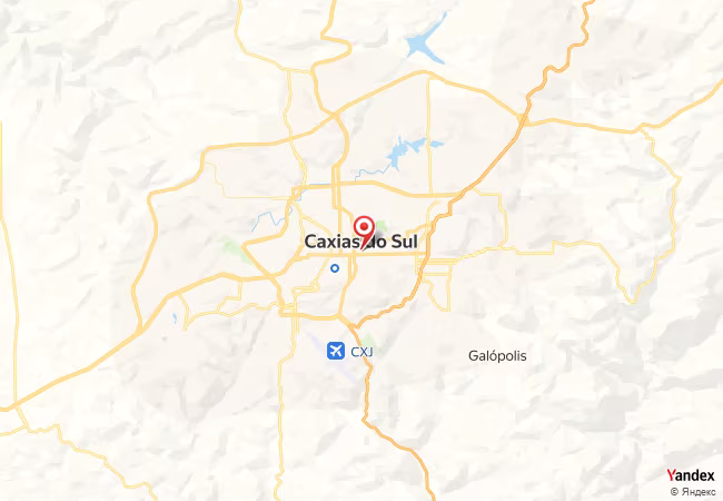 Qibla Map for Caxias do Sul