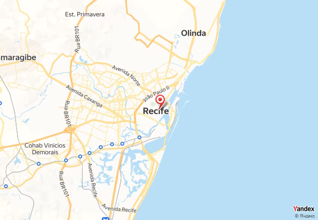 Qibla Map for Recife