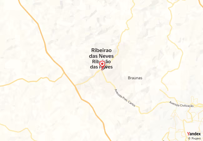 Qibla Map for Ribeirao das Neves
