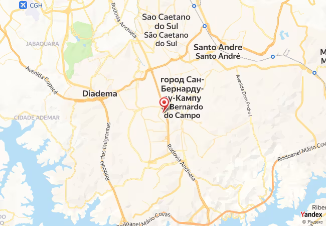 Qibla Map for Sao Bernardo do Campo
