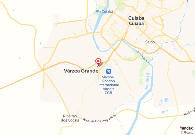 Qibla Map for Varzea Grande