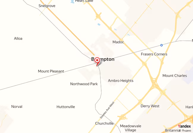 Qibla Map for Brampton