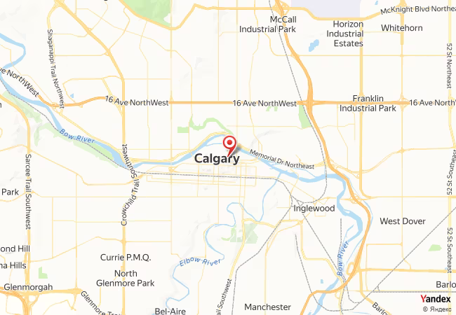 Qibla Map for Calgary