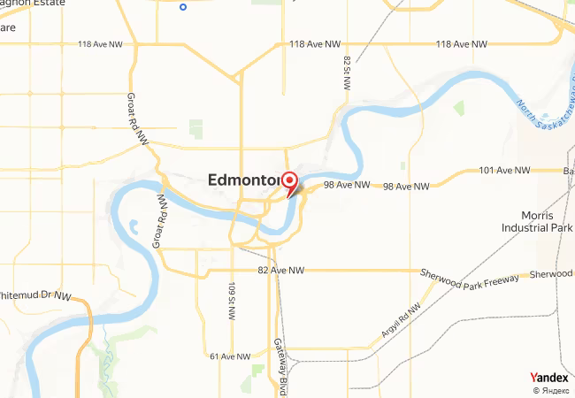 Qibla Map for Edmonton