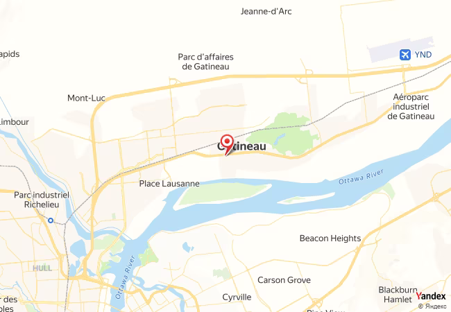 Qibla Map for Gatineau