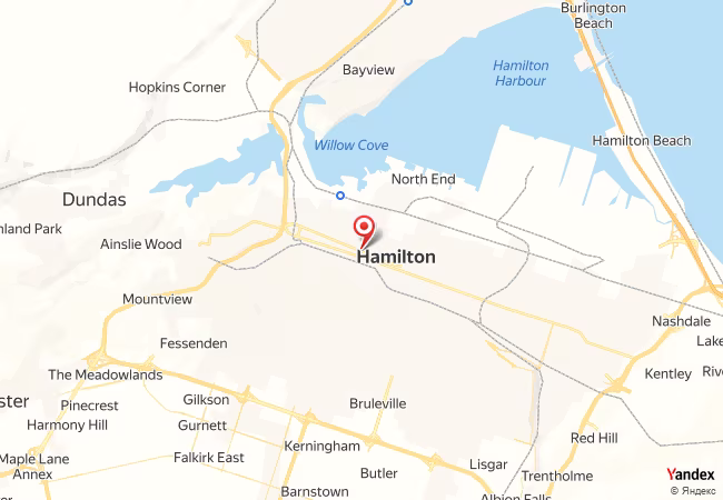 Qibla Map for Hamilton