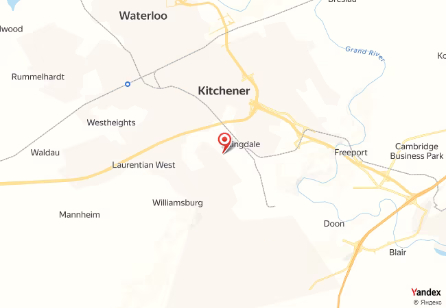 Qibla Map for Kitchener