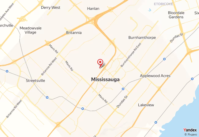 Qibla Map for Mississauga