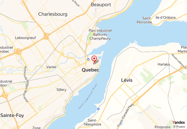Qibla Map for Quebec City