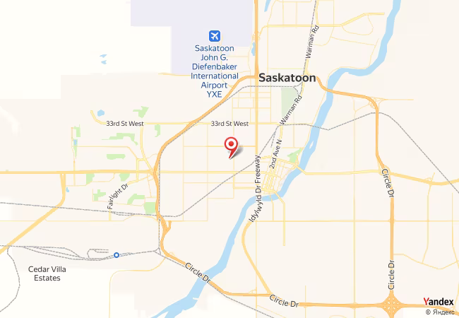 Qibla Map for Saskatoon