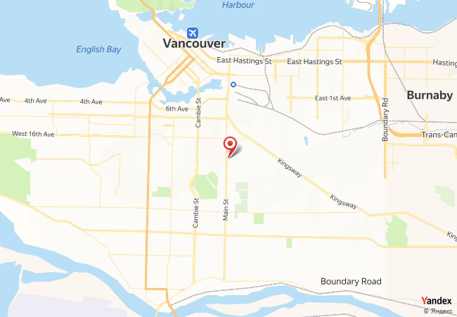 Qibla Map for Vancouver