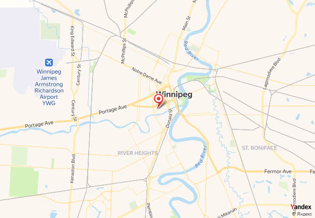 Qibla Map for Winnipeg