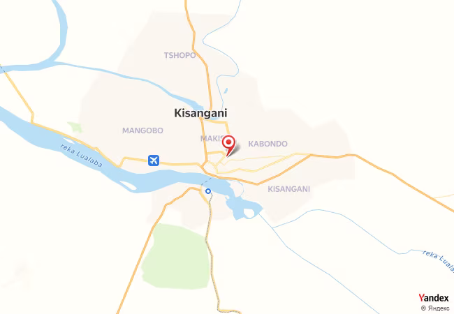 Qibla Map for Kisangani