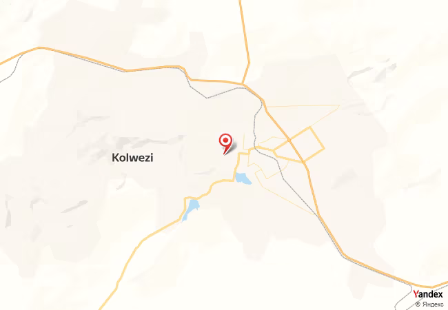 Qibla Map for Kolwezi
