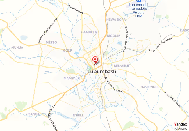 Qibla Map for Lubumbashi
