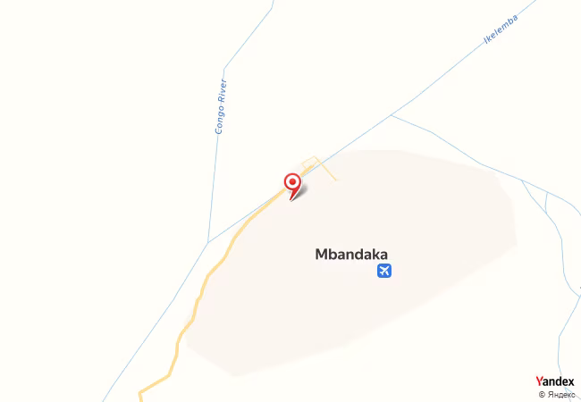 خريطة القبلة لمدينة جمهورية الكونغو الديمقراطية