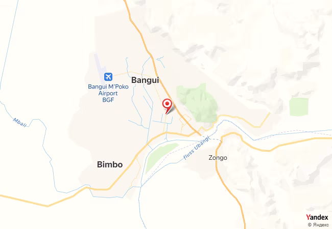 Qibla Map for Bangui