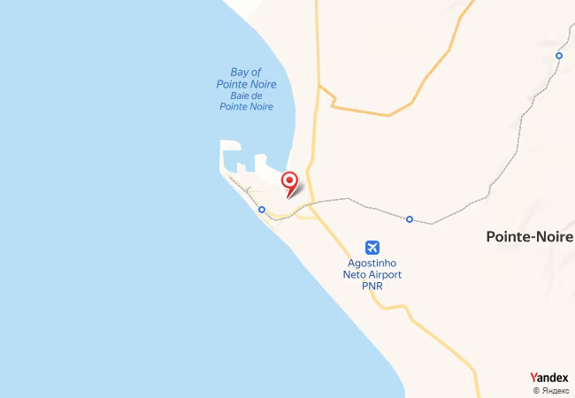 Qibla Map for Pointe-Noire