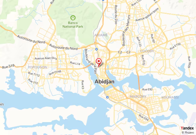 Qibla Map for Abidjan
