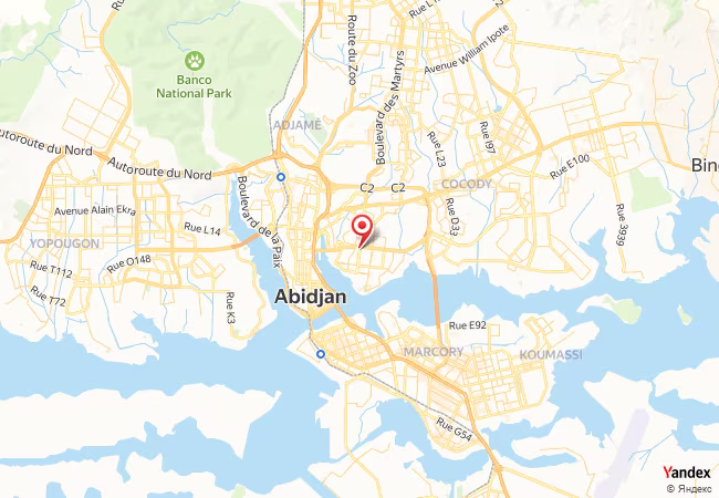 خريطة القبلة لمدينة أبيدجان