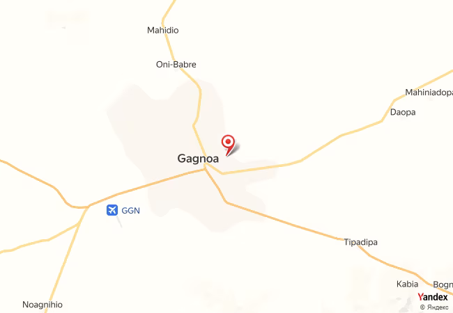 Qibla Map for Gagnoa