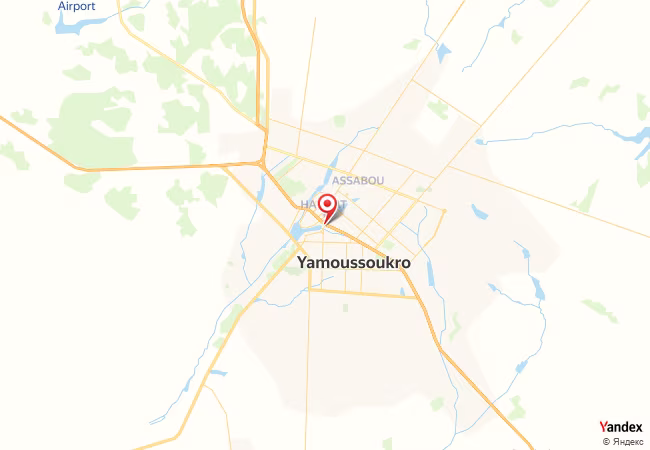 Qibla Map for Yamoussoukro