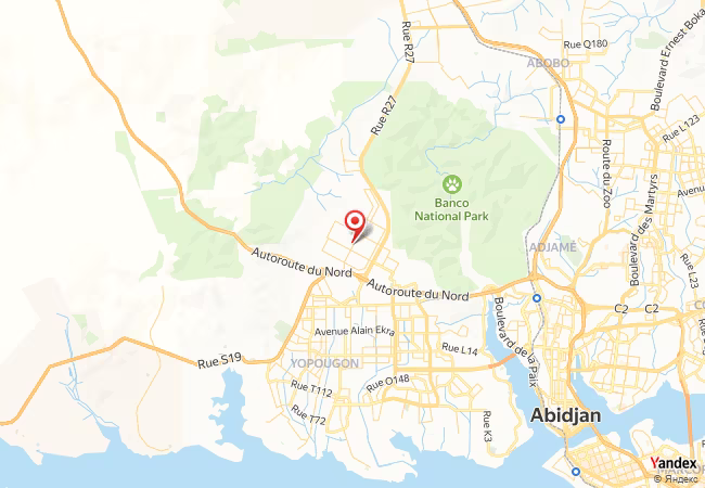 Qibla Map for Yopougon