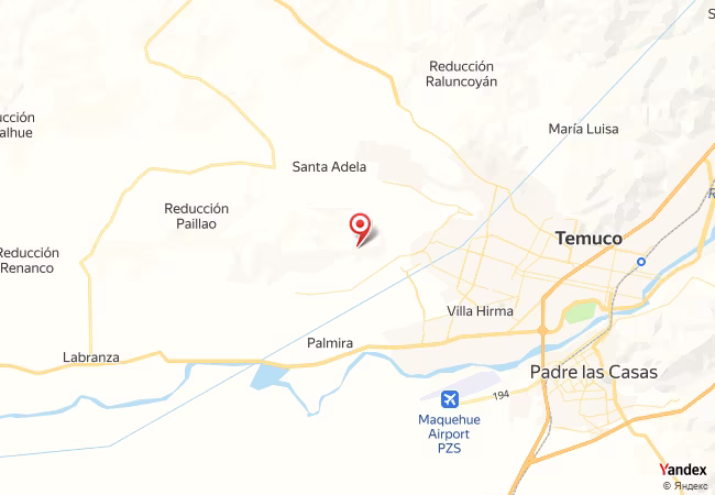 Qibla Map for Temuco