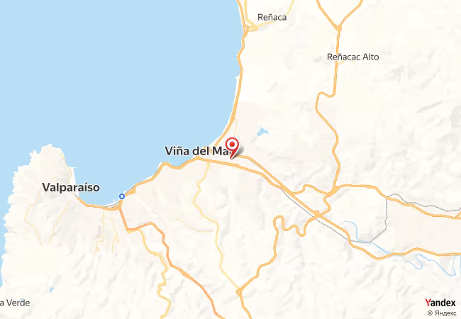 Qibla Map for Vina del Mar