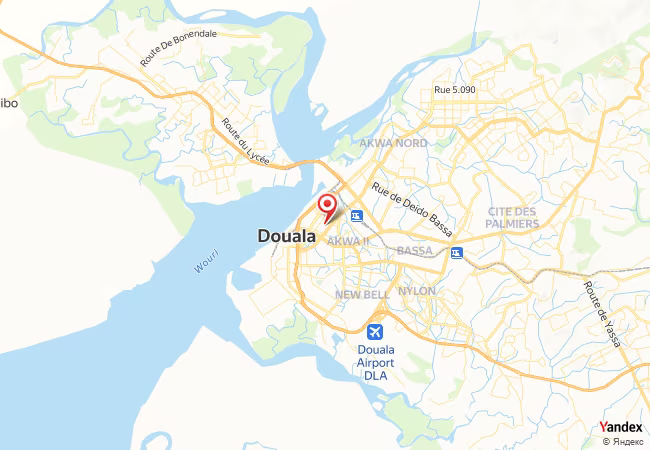 Qibla Map for Douala