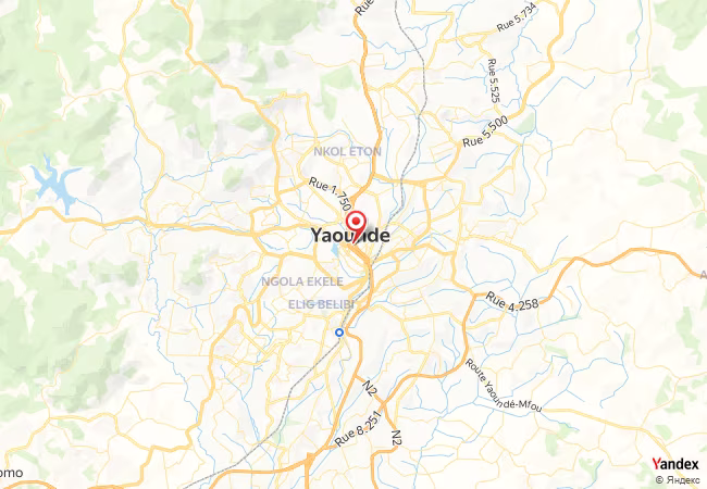 Qibla Map for Yaounde