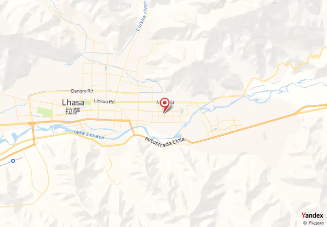 Qibla Map for Lhasa