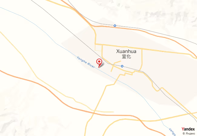 Qibla Map for Zhangjiakou Shi Xuanhua Qu