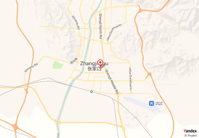 Qibla Map for Zhangjiakou