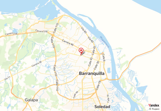 Qibla Map for Barranquilla