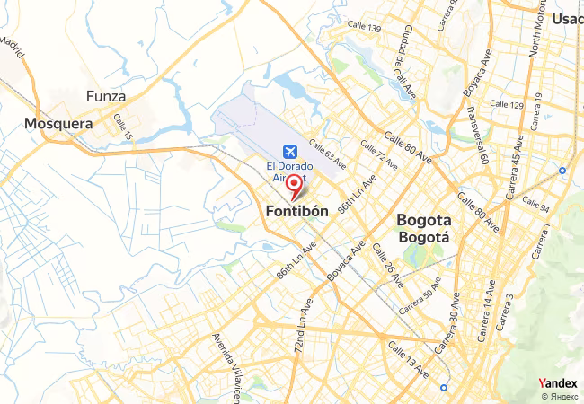 Qibla Map for Fontibon