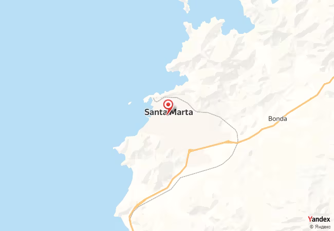 Qibla Map for Santa Marta