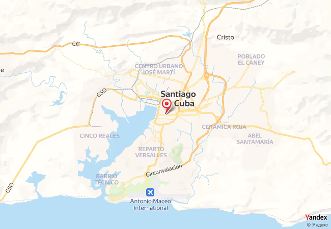 Qibla Map for Santiago de Cuba