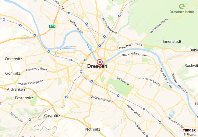 Qibla Map for Dresden