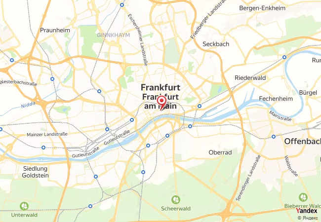 Qibla Map for Frankfurt