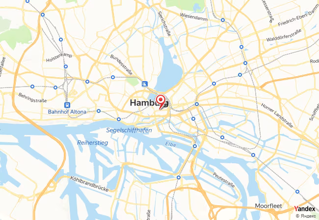 Qibla Map for Hamburg
