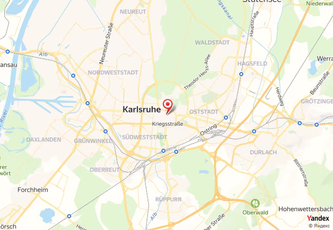 Qibla Map for Karlsruhe
