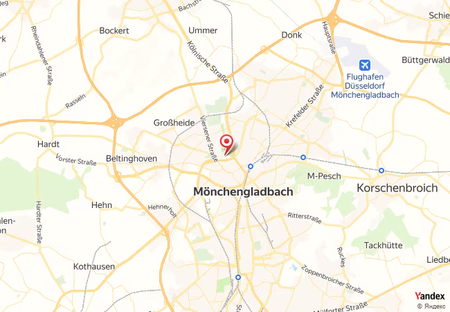 Qibla Map for Monchengladbach